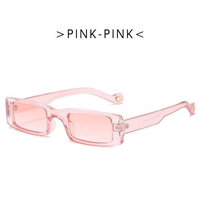 Minimalist Small Rectangle Sunglasses for Women UV400 Protection