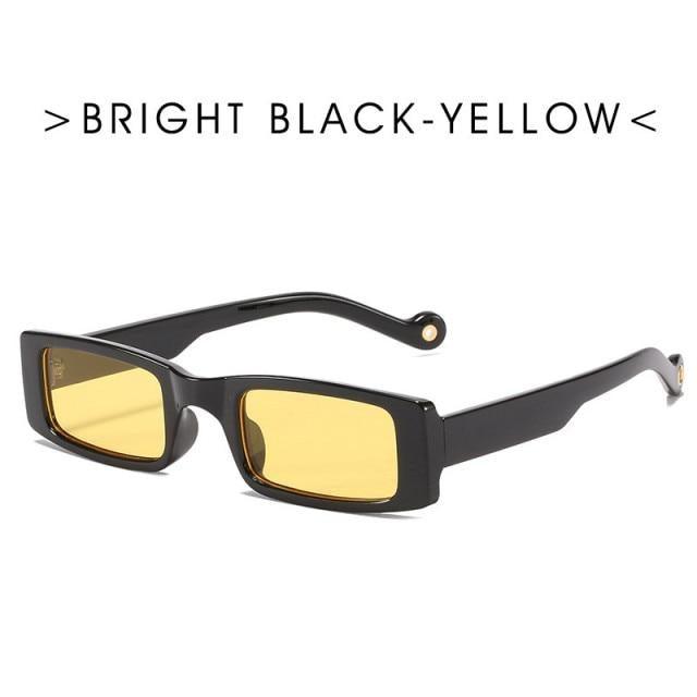 Minimalist Small Rectangle Sunglasses for Women UV400 Protection