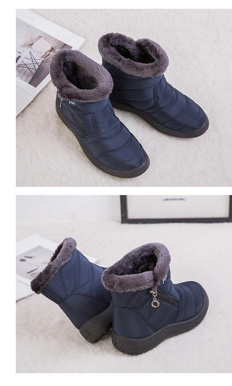 Women’s Fur Lined Winter Ankle Boots – Warm Slip-On Snow Shoes