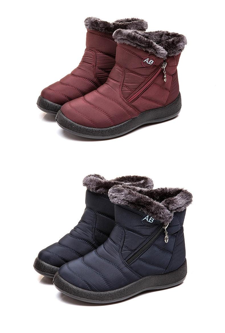 Women’s Fur Lined Winter Ankle Boots – Warm Slip-On Snow Shoes