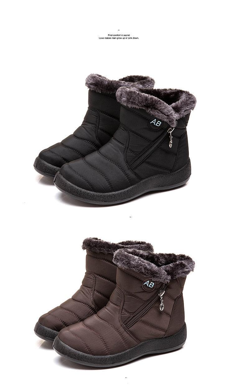 Women’s Fur Lined Winter Ankle Boots – Warm Slip-On Snow Shoes