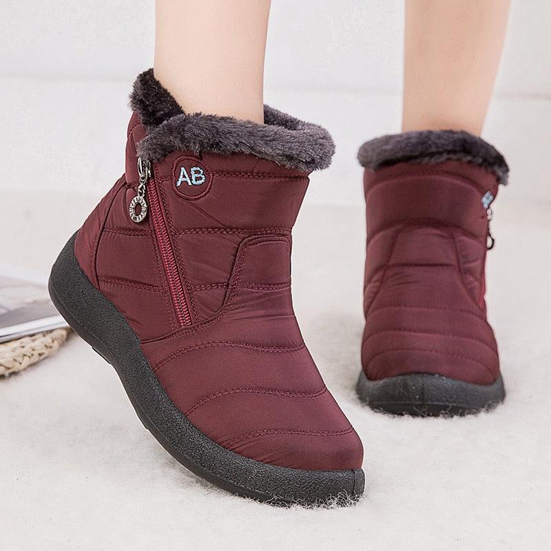 Women’s Fur Lined Winter Ankle Boots – Warm Slip-On Snow Shoes