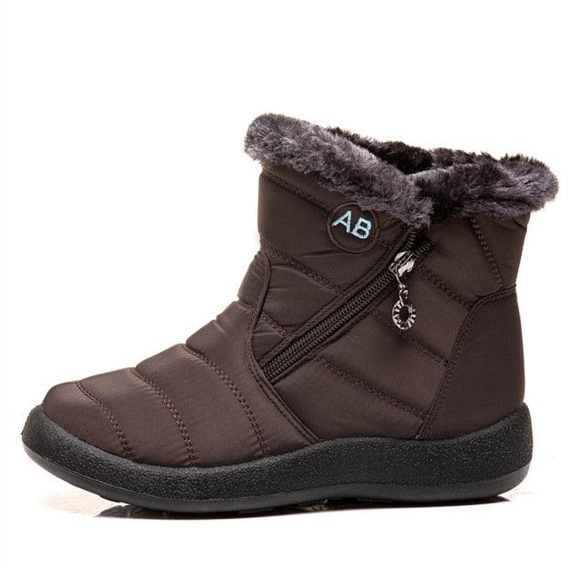 Women’s Fur Lined Winter Ankle Boots – Warm Slip-On Snow Shoes