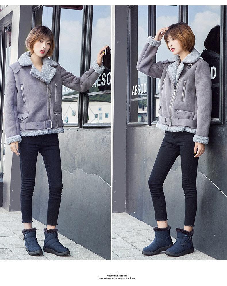 Women’s Fur Lined Winter Ankle Boots – Warm Slip-On Snow Shoes