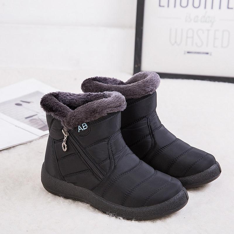 Women’s Fur Lined Winter Ankle Boots – Warm Slip-On Snow Shoes