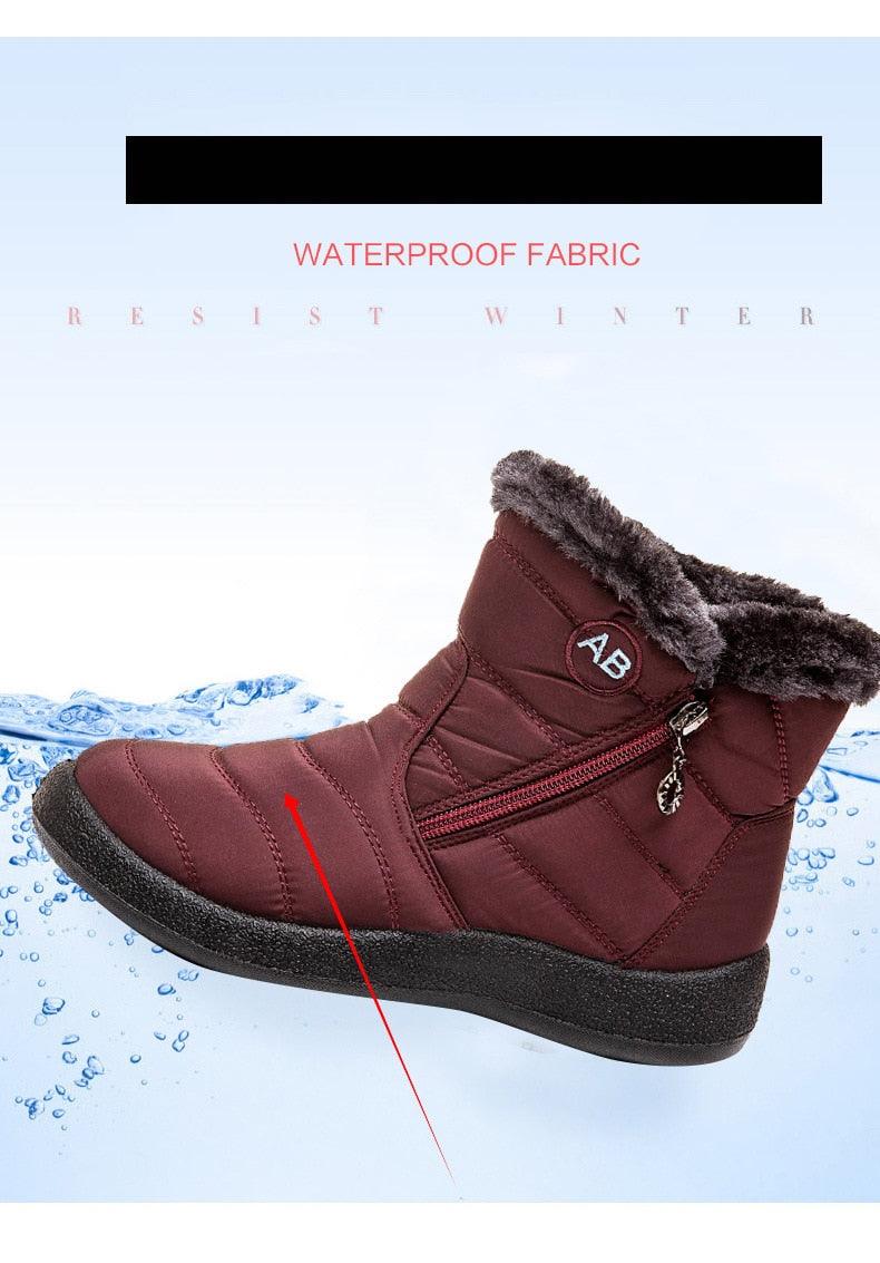 Women’s Fur Lined Winter Ankle Boots – Warm Slip-On Snow Shoes