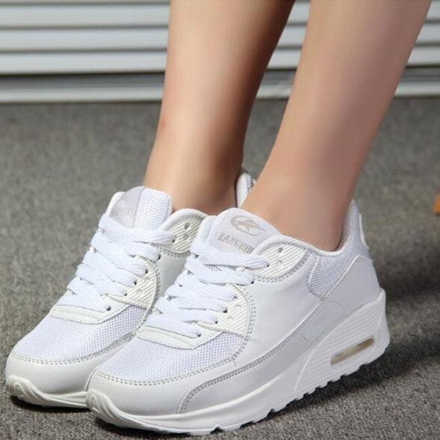 Women’s Breathable Platform Sneakers Green Black Pink Air Cushion