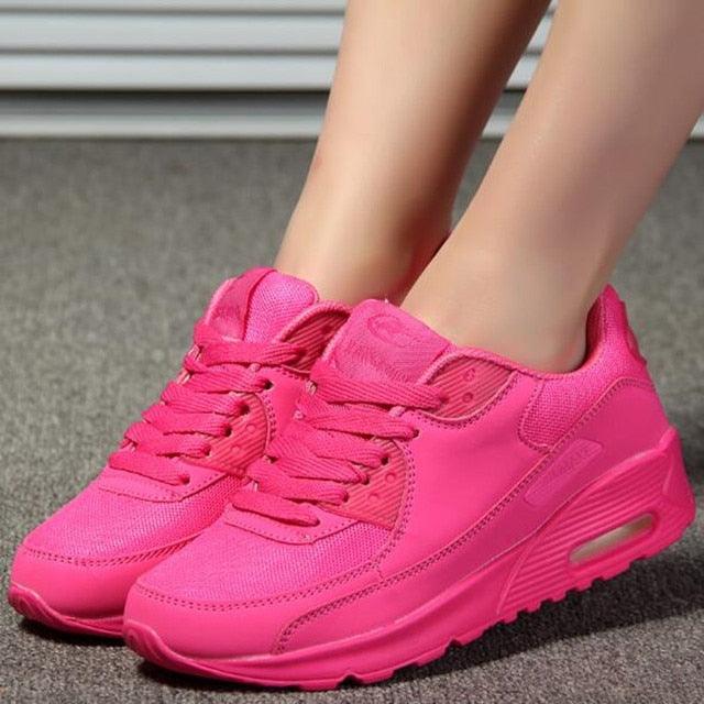 Women’s Breathable Platform Sneakers Green Black Pink Air Cushion