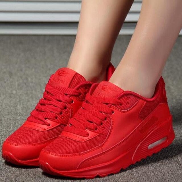 Women’s Breathable Platform Sneakers Green Black Pink Air Cushion