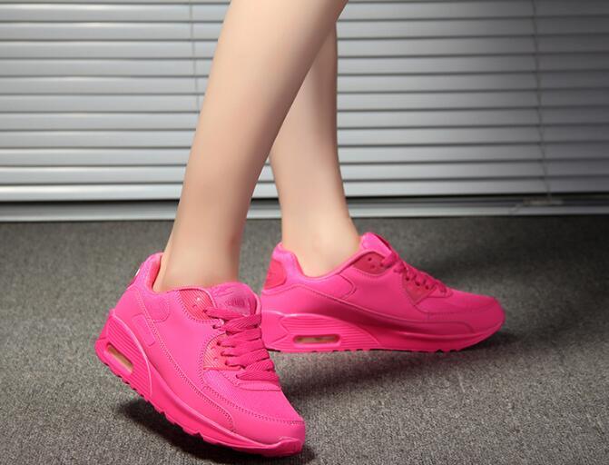 Women’s Breathable Platform Sneakers Green Black Pink Air Cushion