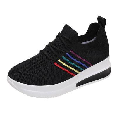 Women's Lightweight Breathable Platform Sneakers Casual Walking Shoes