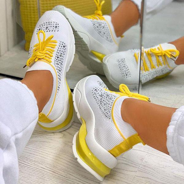 Women's Lightweight Breathable Platform Sneakers Casual Walking Shoes