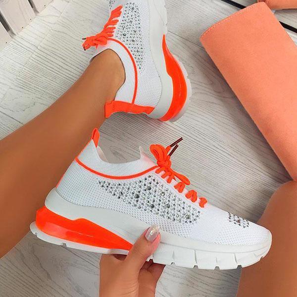 Women's Lightweight Breathable Platform Sneakers Casual Walking Shoes