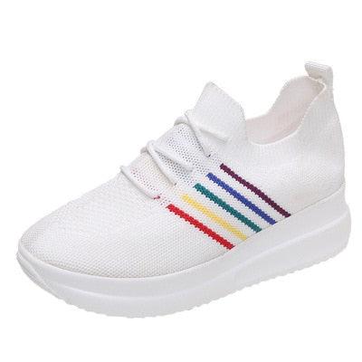 Women's Lightweight Breathable Platform Sneakers Casual Walking Shoes