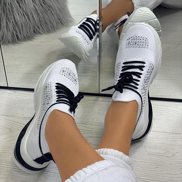 Women's Lightweight Breathable Platform Sneakers Casual Walking Shoes