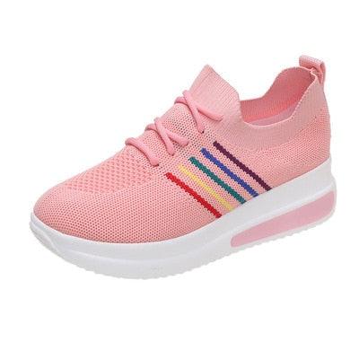 Women's Lightweight Breathable Platform Sneakers Casual Walking Shoes