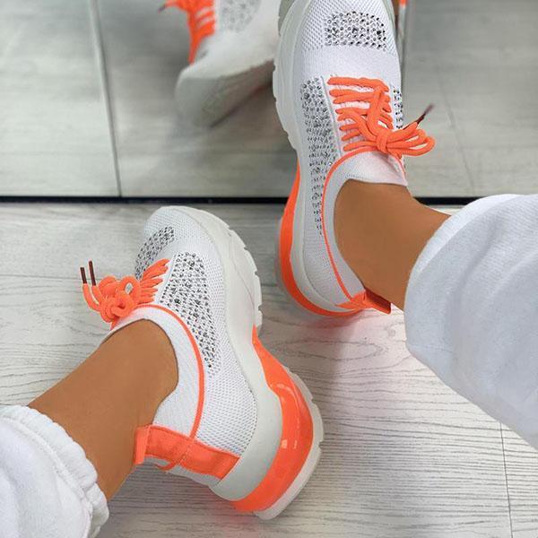 Women's Lightweight Breathable Platform Sneakers Casual Walking Shoes