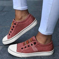 Women’s Canvas Slip-On Sneakers Comfortable Low-Cut Walking Shoes