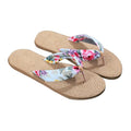 Floral Hemp Rope Flip Flops Breathable Flax Summer Beach Sandals