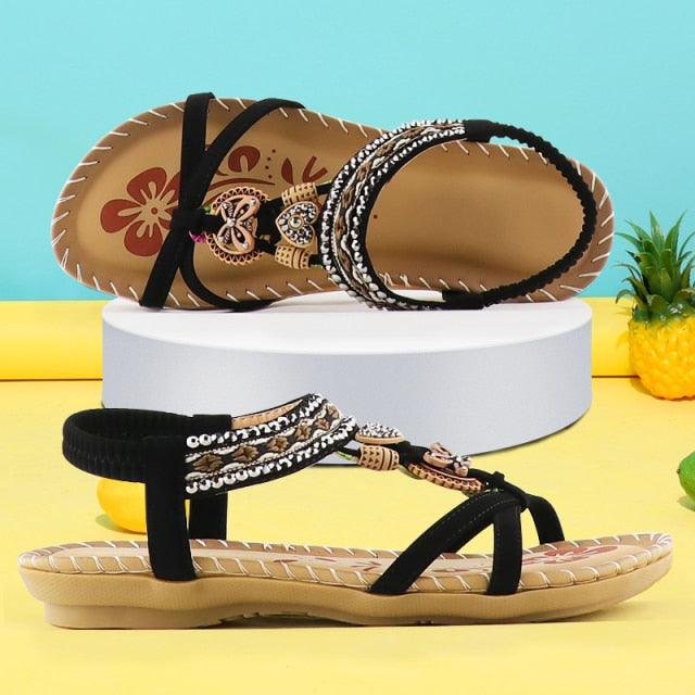 Butterfly-Knot Rhinestone Slides: Women's Comfortable Elastic Sandals