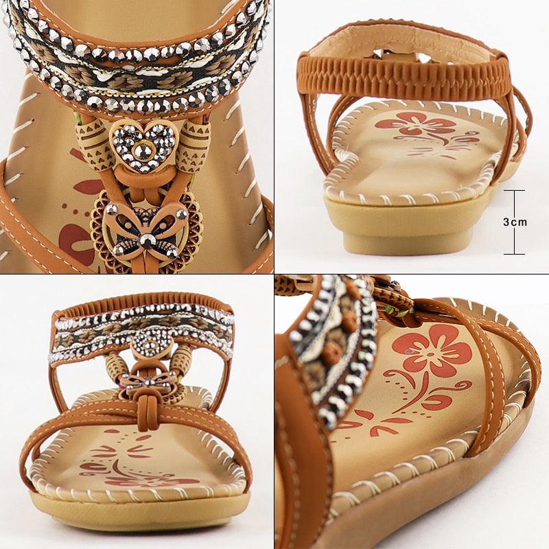 Butterfly-Knot Rhinestone Slides: Women's Comfortable Elastic Sandals