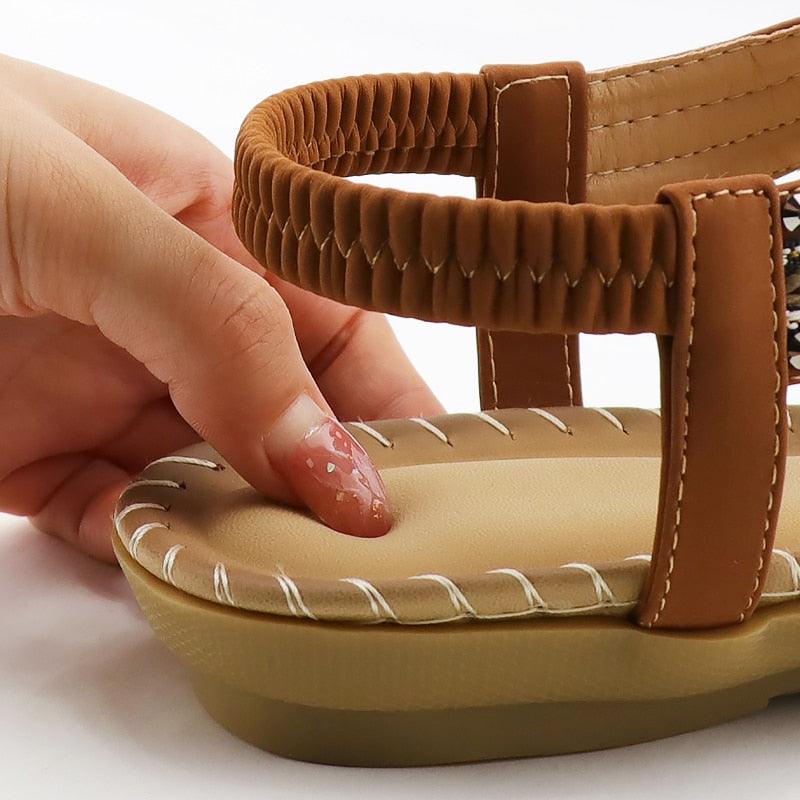 Butterfly-Knot Rhinestone Slides: Women's Comfortable Elastic Sandals