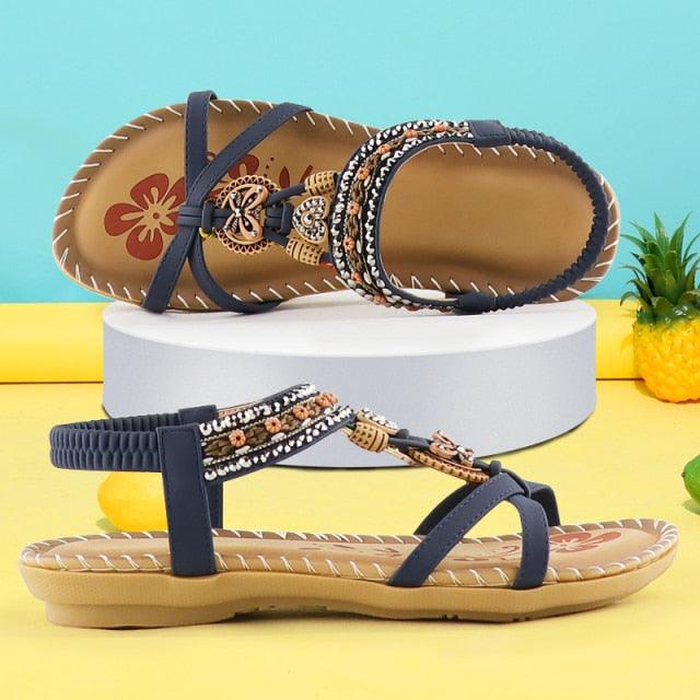 Butterfly-Knot Rhinestone Slides: Women's Comfortable Elastic Sandals