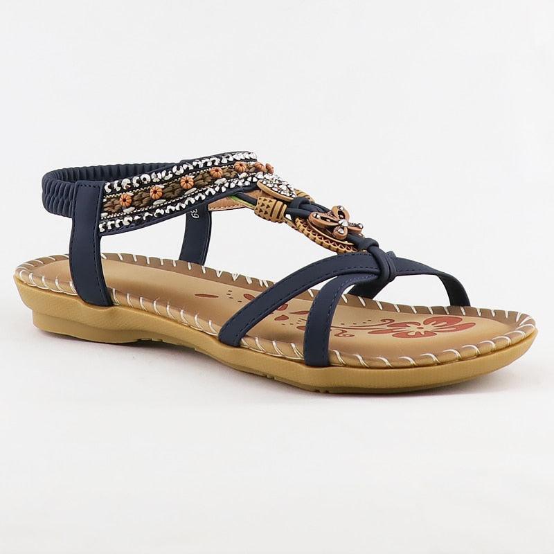 Butterfly-Knot Rhinestone Slides: Women's Comfortable Elastic Sandals