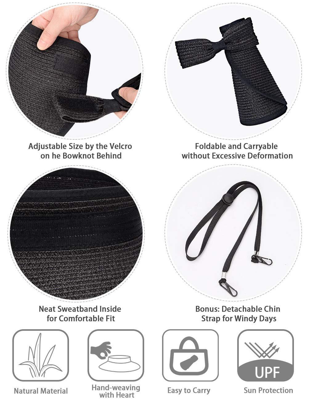 Foldable Wide Brim Sun Visor Hat for Women - UV Protection Beach Hat