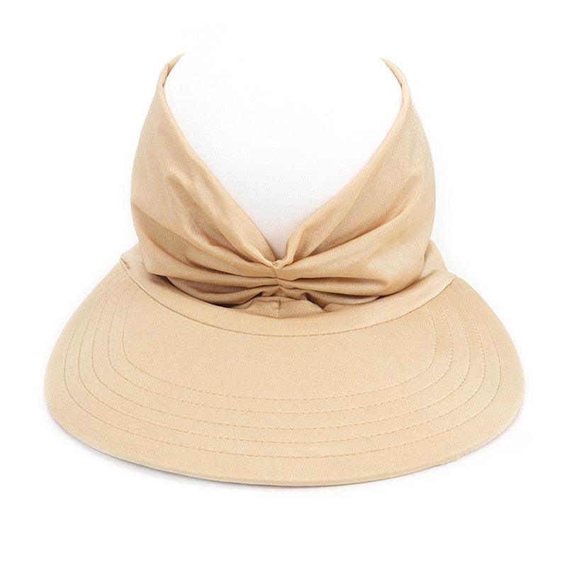 Women's Elegant Sun Visor Hat – Lightweight Packable UV Beach Hat