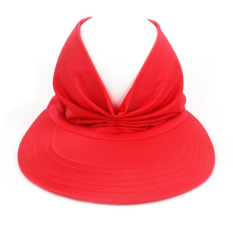 Women's Elegant Sun Visor Hat – Lightweight Packable UV Beach Hat