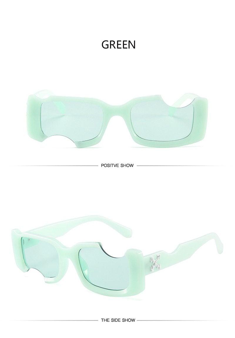 Trending Vintage Rectangle Sunglasses with Black Pink Lenses