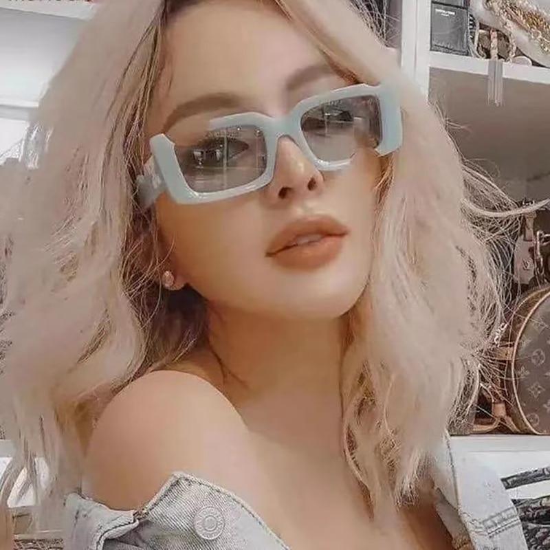 Trending Vintage Rectangle Sunglasses with Black Pink Lenses