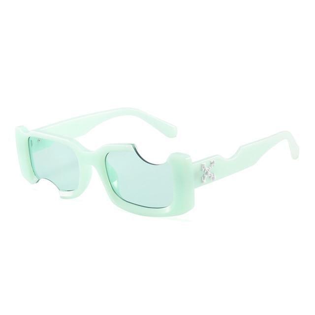 Trending Vintage Rectangle Sunglasses with Black Pink Lenses