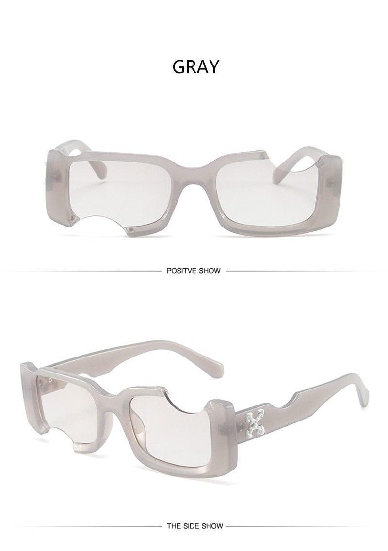 Trending Vintage Rectangle Sunglasses with Black Pink Lenses