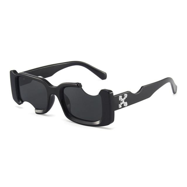 Trending Vintage Rectangle Sunglasses with Black Pink Lenses