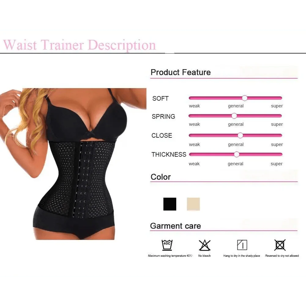 Women's Waist Cincher Shapewear Slimming Belt with Spiral Boning