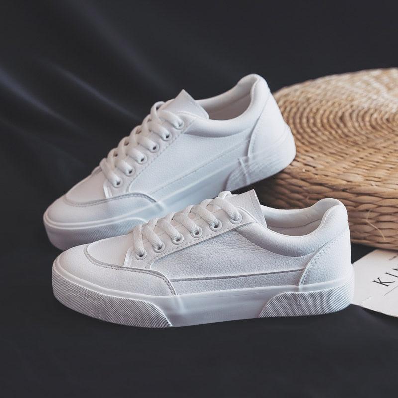 Women’s White Business Sneakers Lightweight Casual Platform Shoes