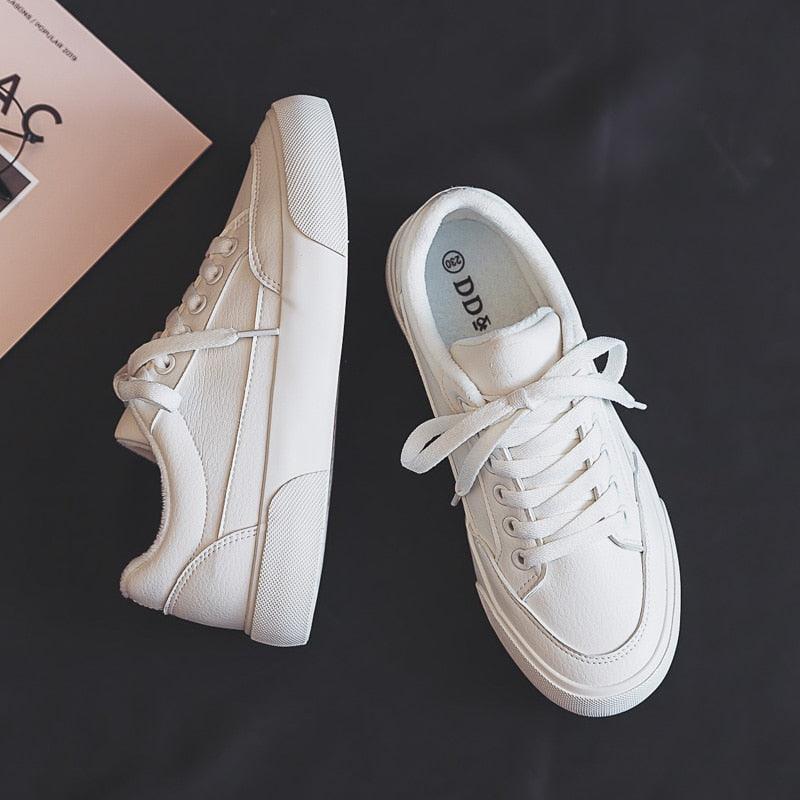 Women’s White Business Sneakers Lightweight Casual Platform Shoes