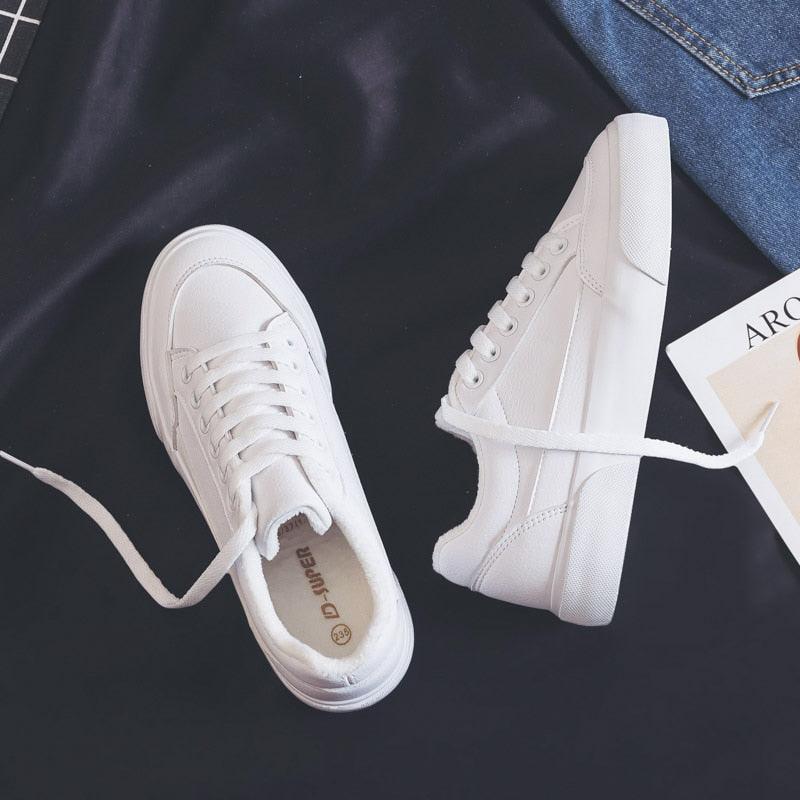 Women’s White Business Sneakers Lightweight Casual Platform Shoes