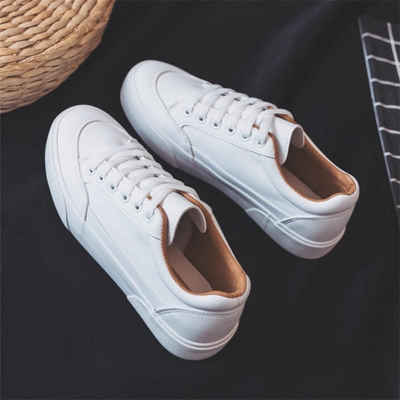 Women’s White Business Sneakers Lightweight Casual Platform Shoes