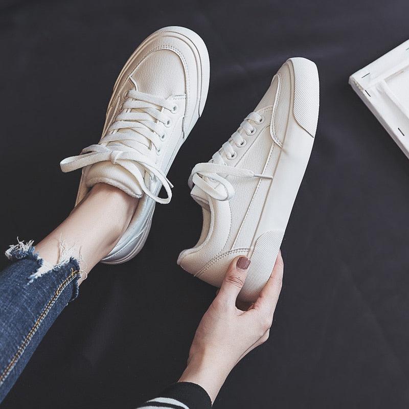 Women’s White Business Sneakers Lightweight Casual Platform Shoes