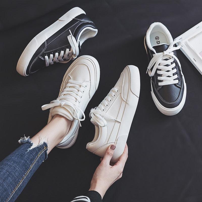Women’s White Business Sneakers Lightweight Casual Platform Shoes