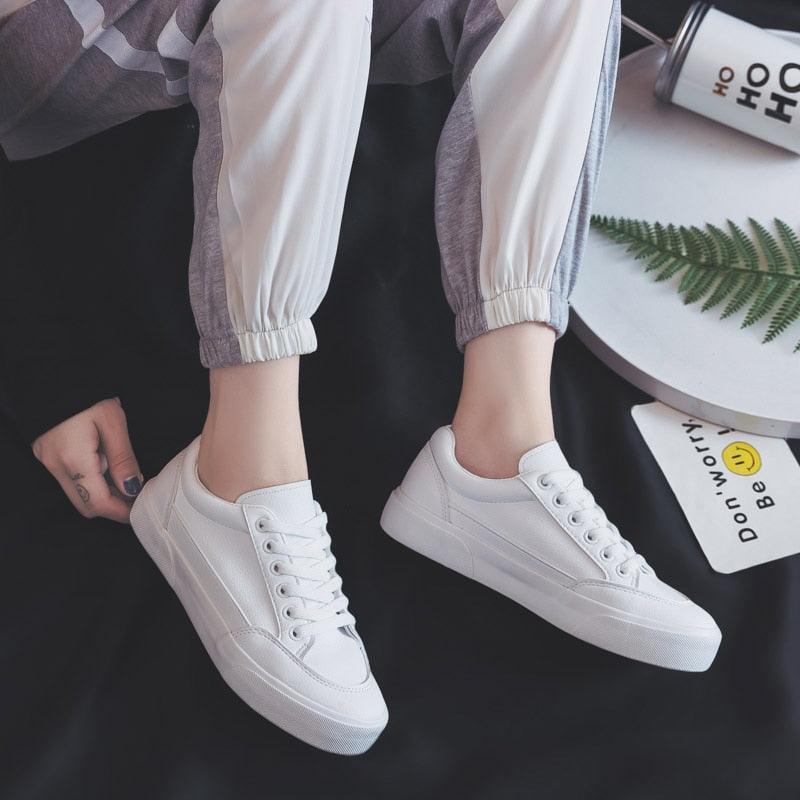 Women’s White Business Sneakers Lightweight Casual Platform Shoes