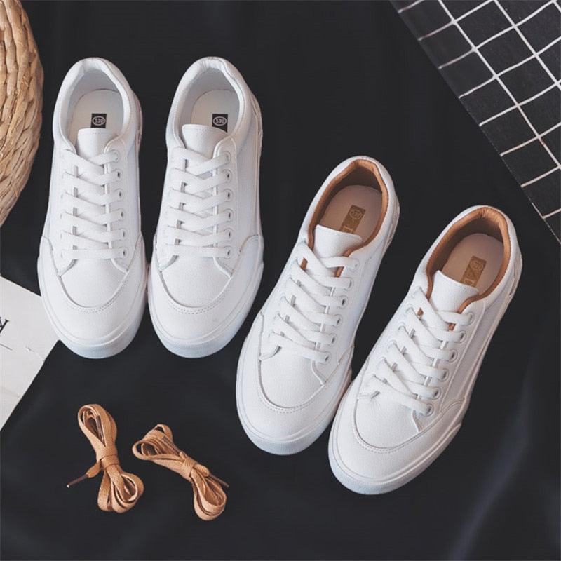 Women’s White Business Sneakers Lightweight Casual Platform Shoes