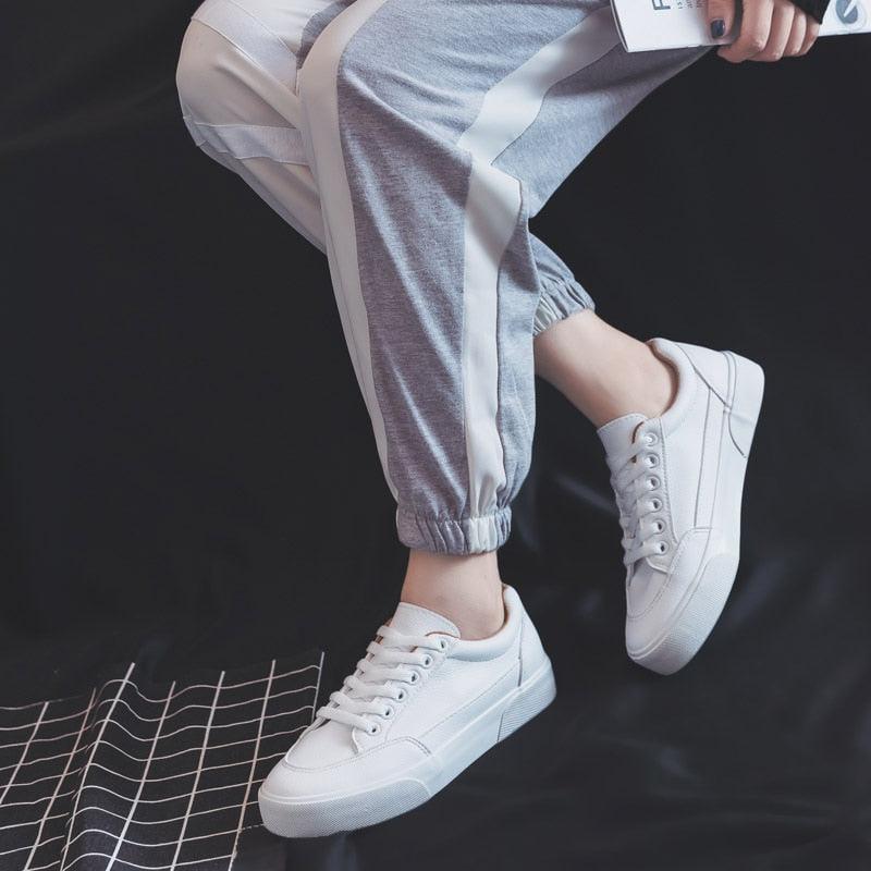 Women’s White Business Sneakers Lightweight Casual Platform Shoes