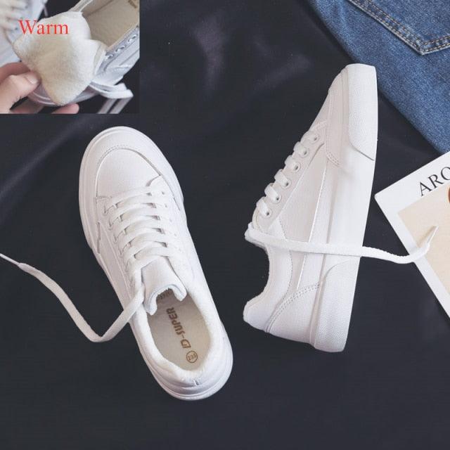 Women’s White Business Sneakers Lightweight Casual Platform Shoes
