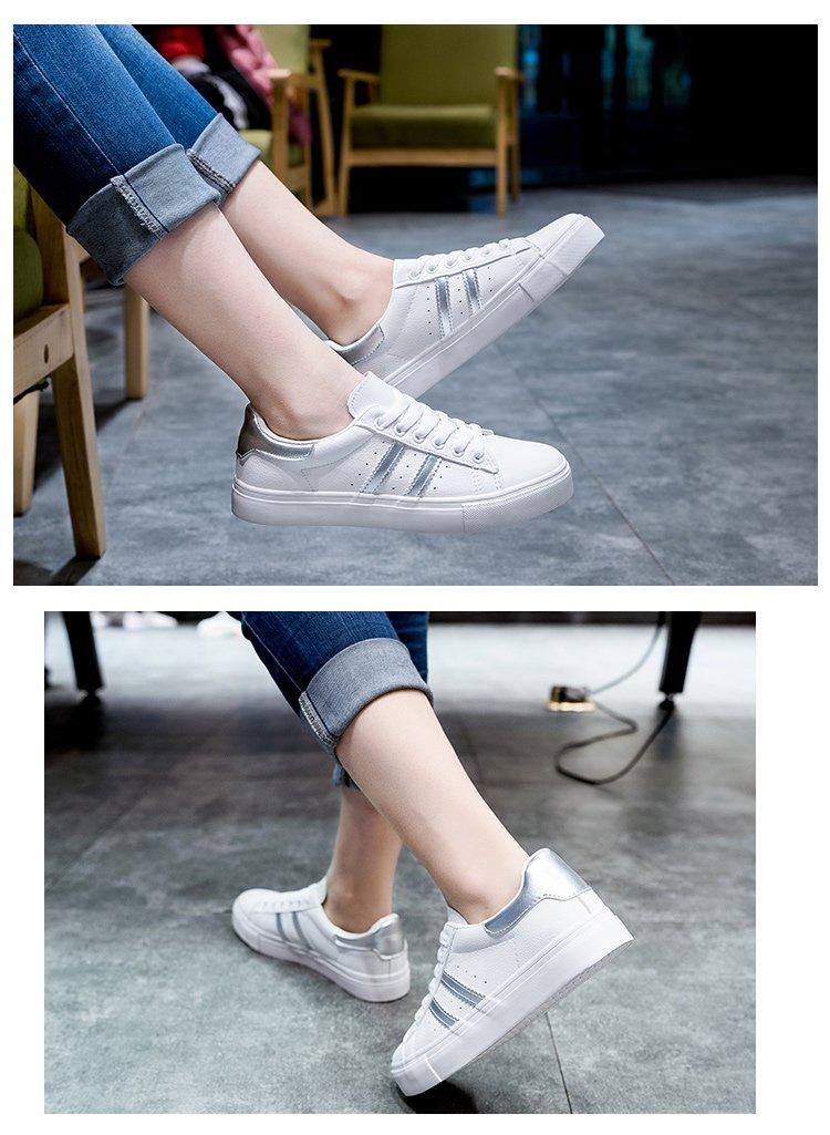 Women's White Casual Lace-Up Sneakers - Comfortable Eco Leather Flats