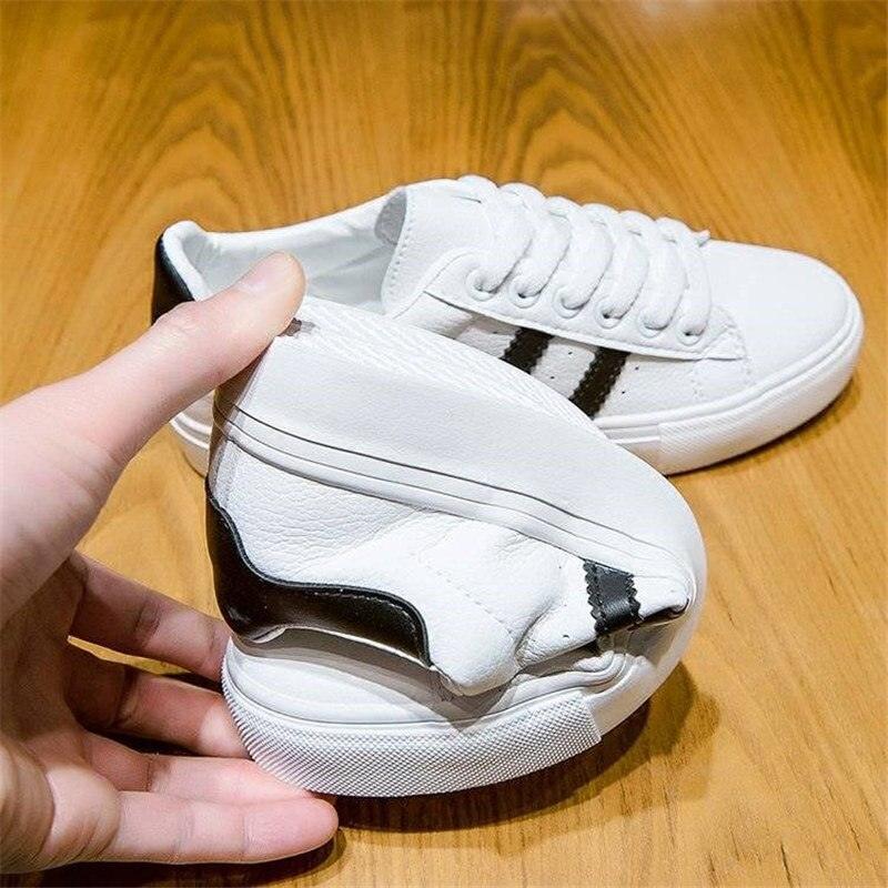Women's White Casual Lace-Up Sneakers - Comfortable Eco Leather Flats