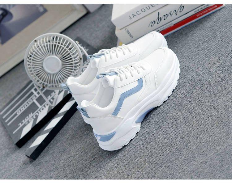 Classic White Platform Sneakers - Comfortable Casual Low Top Shoes